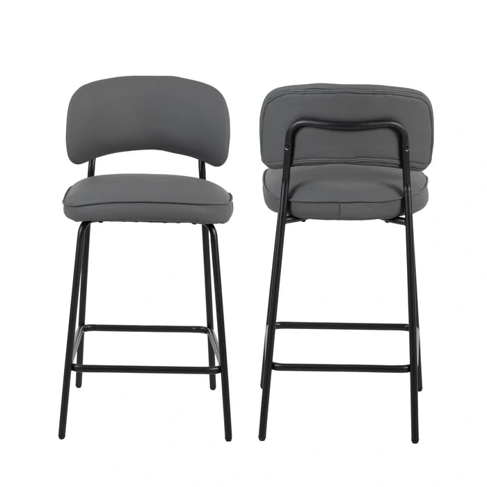 Blythe Gray Vegan Leather Counter Chair (2 Per Carton)