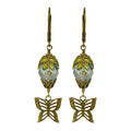 Brass & Crystal Earrings ~ Butterflies