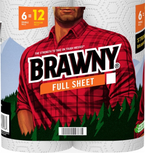BRAWNY PAPER TOWELS 6=12 Roll "Full Sheet"