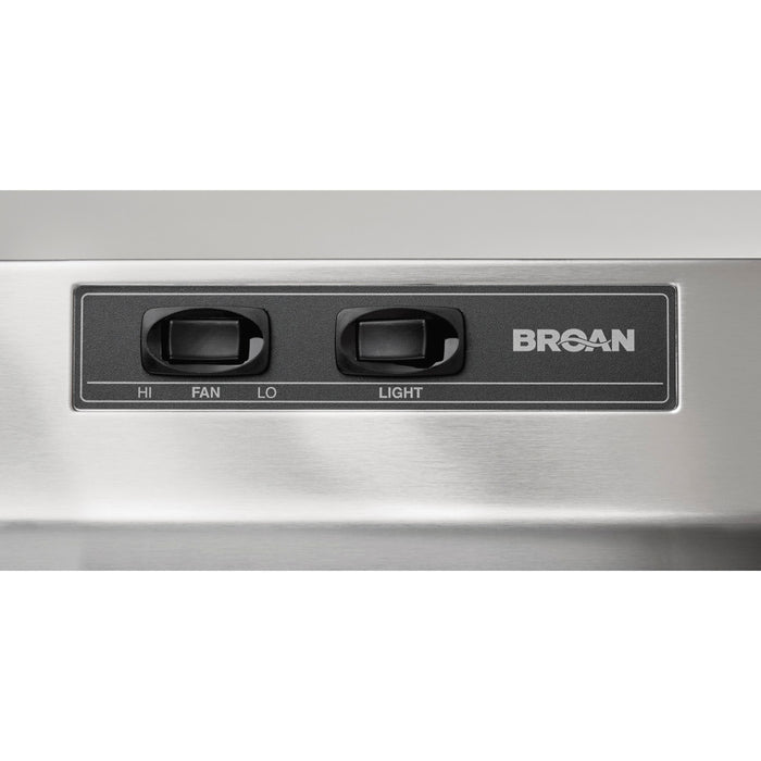 Broan 40000 Series 30-in. Ducted Under Cabinet Range Hood, with 210 MAX Blower CFM in Stainless Steel (403004)