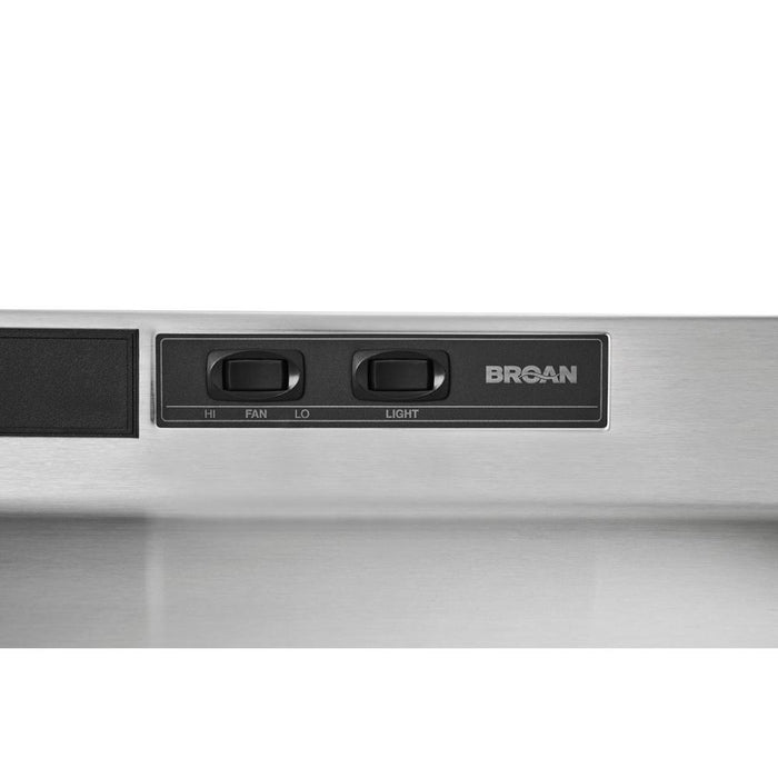 Broan F40000 Series 36 In. Two-Speed 4-Way Convertible Under Cabinet Range Hood In Stainless Steel (F403604)