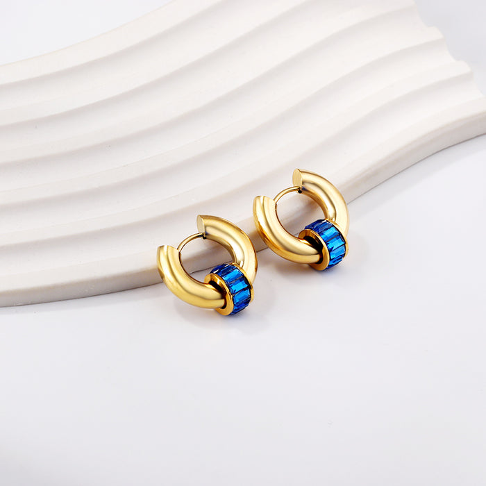 BULVARI  Earring /Hoops BLUE-Gold