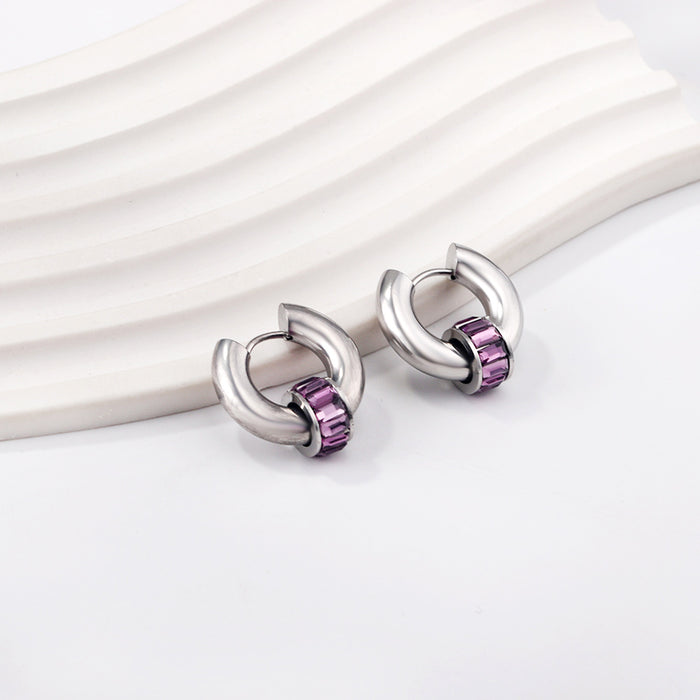BULVARI Earring / Hoops PURPLE-Silver