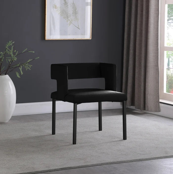 Caleb Black Velvet Dining Chair
