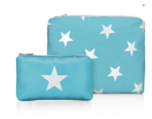 "Capri Sea Blue & White Stars" by Hi, Love
