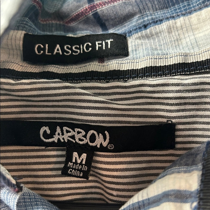 Carbon Blue and White Plaid Men's Shirt medium