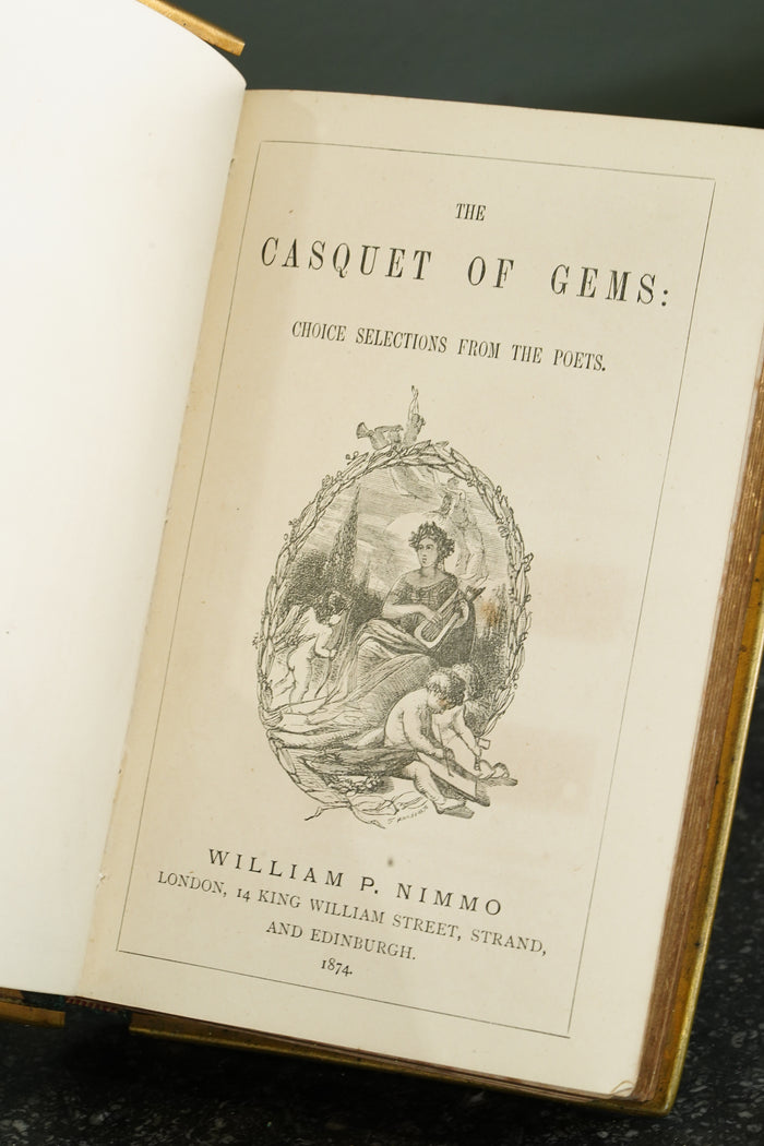 Casquet of Gems 1874 Antique Celluloid Poetry Book