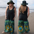 Comfy Cotton Overalls ~ Black & Tie-dye