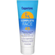 COPPERTONE SUNCARE 2.5 oz "Complete Face SPF 45"