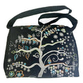 Cotton Embroidered Purse ~ Tree of Life ~ Black
