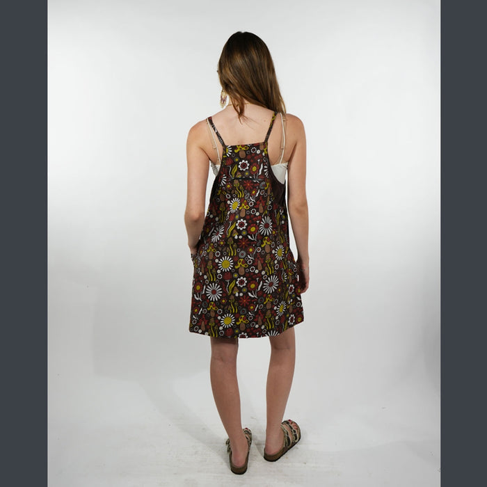 Cotton Knit Jumper in Brown Retro Print