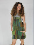 Cotton Patchwork Jumper ~ Olive or Brown
