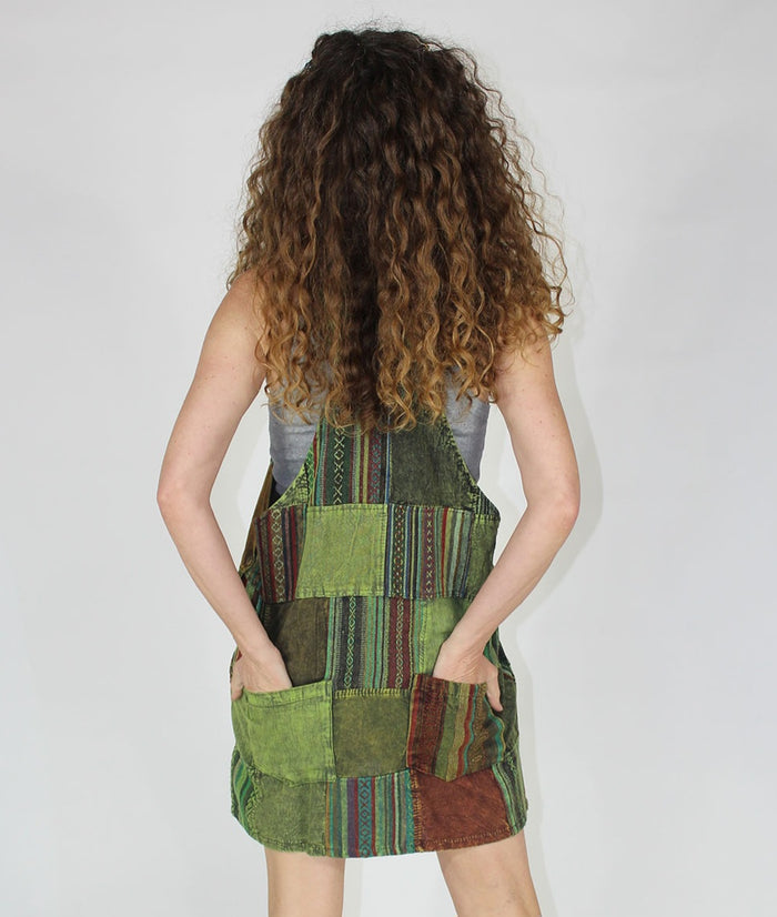 Cotton Patchwork Jumper ~ Olive or Brown