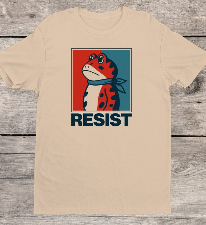 Cotton Printed T-Shirt ~ Portland Resist Frog!