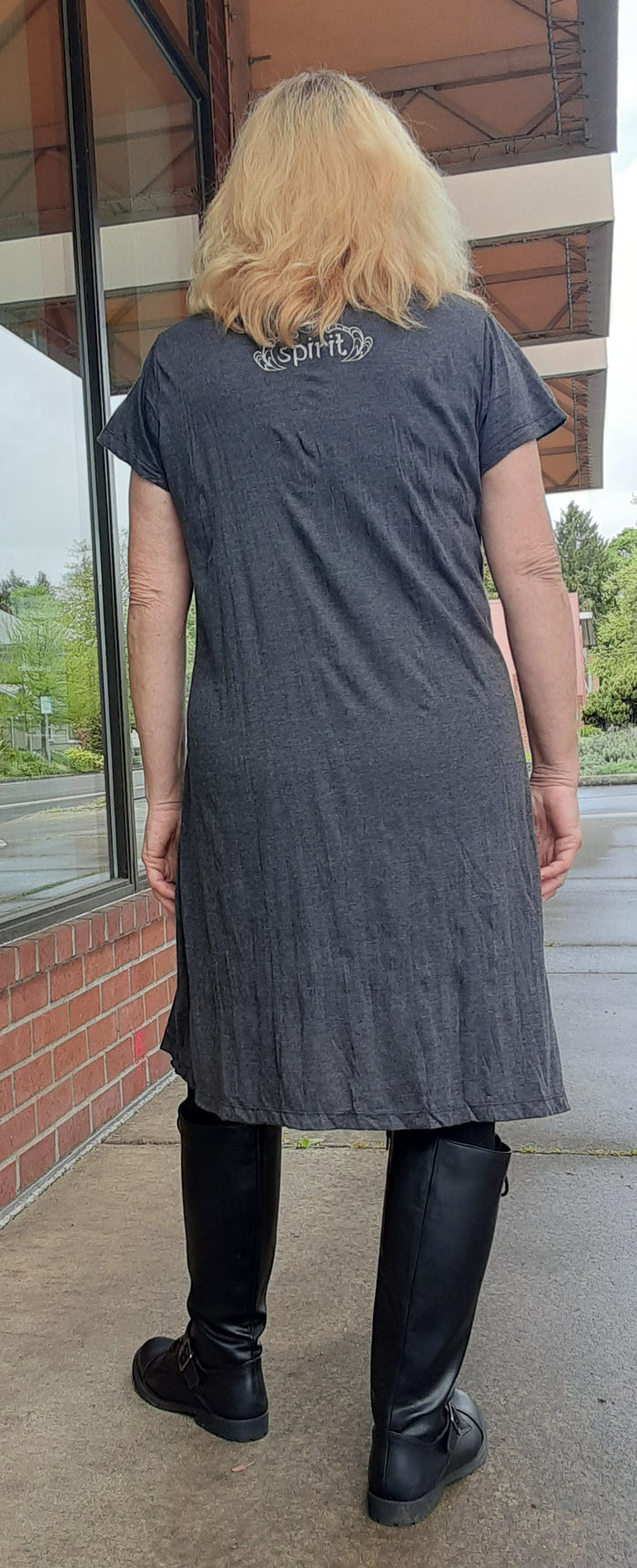 Cotton T-Shirt Dress ~ Lotus Om Design ~ Two Colors