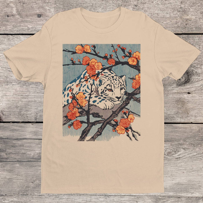 Cotton T-Shirt ~ Leopard in a Plum Tree