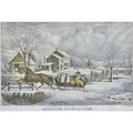 Currier & Ives Litho reprint of "Winter American Farm Scene #4"-Art-Antique Warehouse