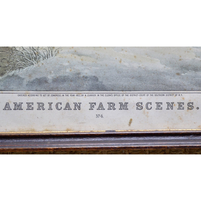 Currier & Ives Litho reprint of "Winter American Farm Scene #4"-Art-Antique Warehouse