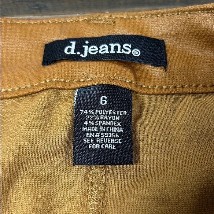 d. jeans Tan Pencil Skirt with Front Zipper size 6