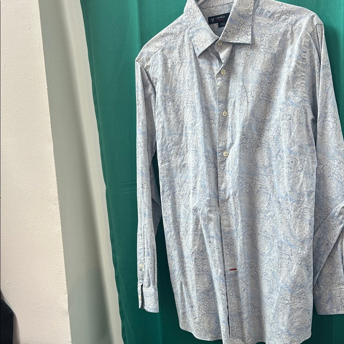Daniel Cremieux Light Blue Floral Dress Shirt Medium