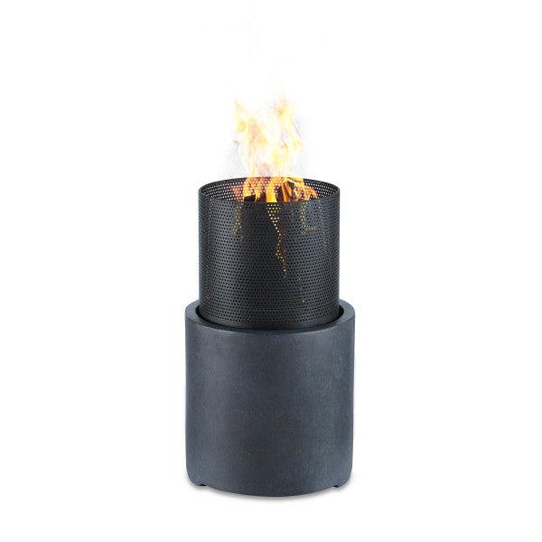 Danya B 22 in. Outdoor Wood Burning Faux Stone Fire Column with Metal Fire Bowl (TFE980082) main image.