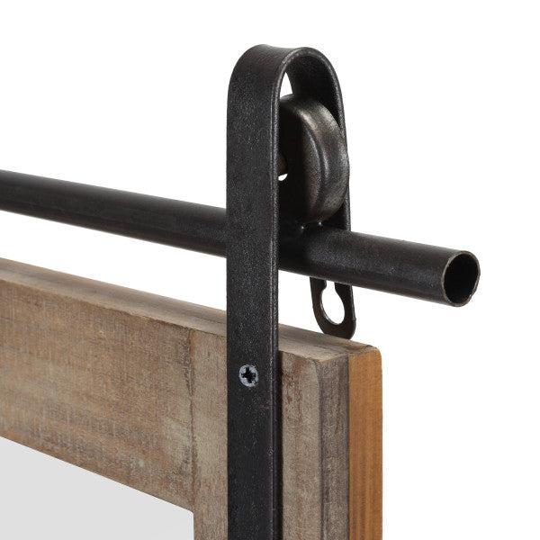Danya B 24" Rustic Wood-Framed Wall Mount Vanity Mirror with Shelf and Iron Hardware (FHB5388)