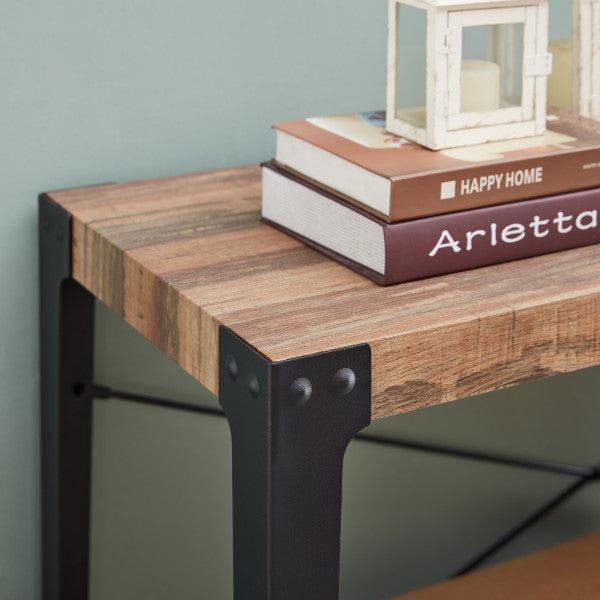 Danya B Modern Industrial Credenza Console Table with Metal Legs and Distressed Wood Finish (GH19001)