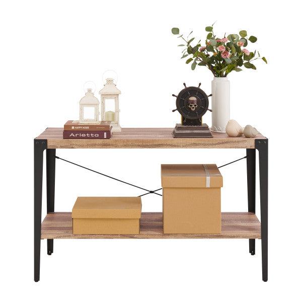 Danya B Modern Industrial Credenza Console Table with Metal Legs and Distressed Wood Finish (GH19001)