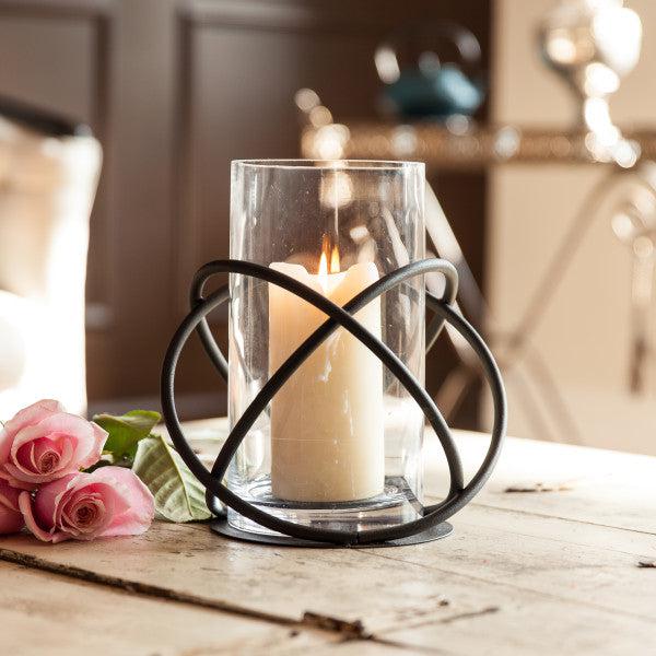 Danya B Large Metal and Glass Orbit Hurricane Candleholder (KF219)