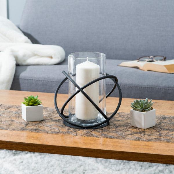 Danya B Large Metal and Glass Orbit Hurricane Candleholder (KF219)