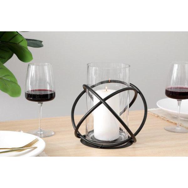 Danya B Large Metal and Glass Orbit Hurricane Candleholder (KF219)