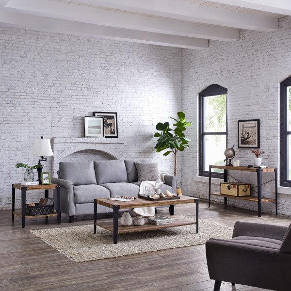 Danya B Metal and Laminated Coffee Table in Distressed Wood Finish (GH19003)