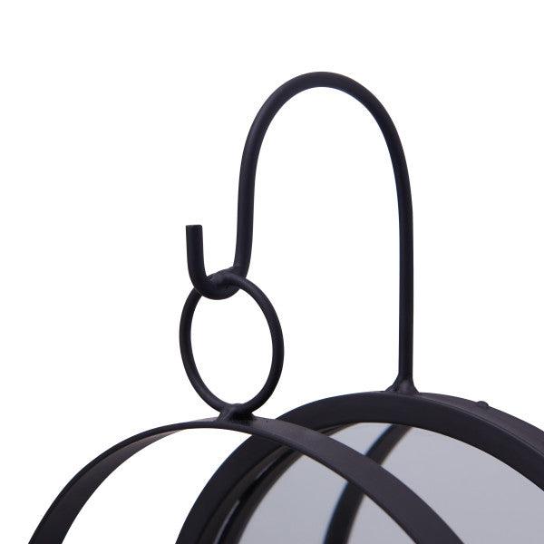 Danya B Round Wrought Iron Pillar Candle Sconce with Mirror (SE1994)