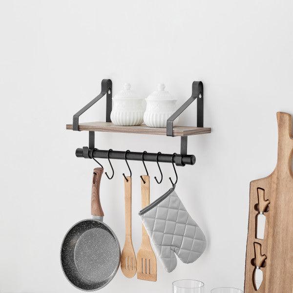 Danya B Utility Shelf with Rod and Hooks (GH21804)