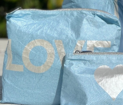 "Denim Print" Packs with Silver LOVE or Heart