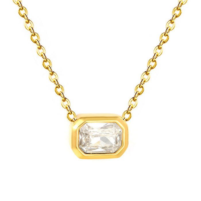 DIAMOMND BOX Necklace - CLEAR