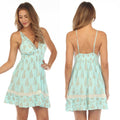 Dress with Beads & Lace Trim ~ Aqua