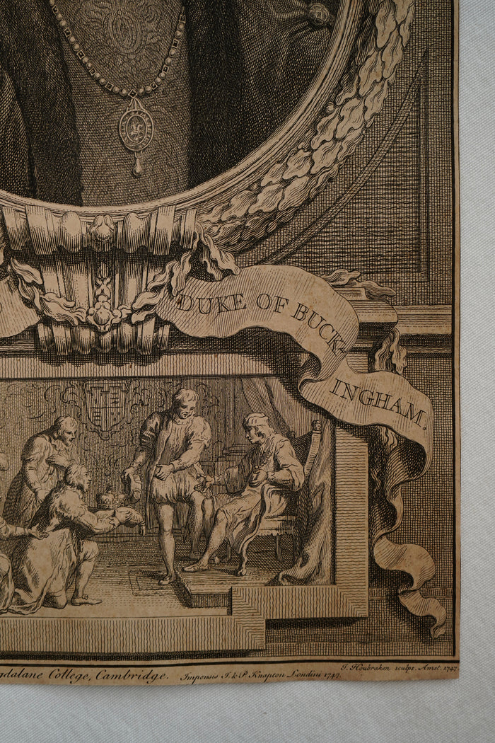Early 19th Century Engraving "Duke of Buckingham" by Jacobus Houbraken