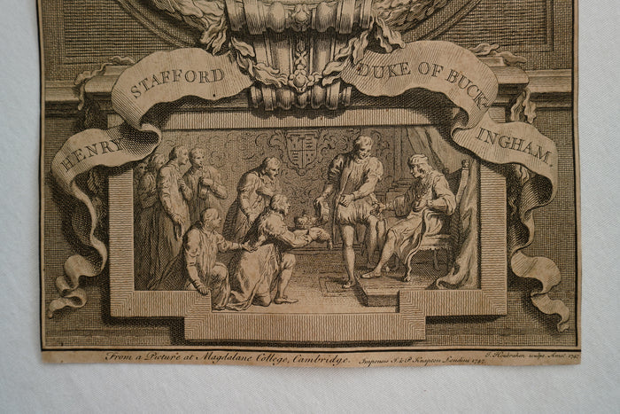 Early 19th Century Engraving "Duke of Buckingham" by Jacobus Houbraken