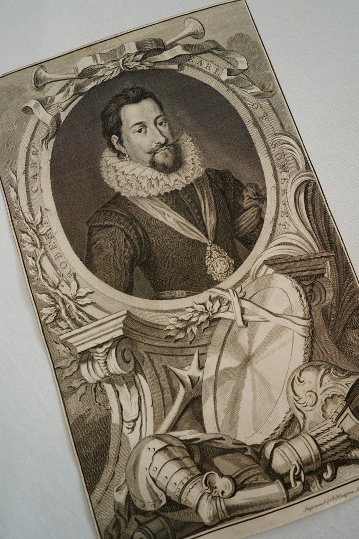 Early 19th Century Engraving "Robert Carr, Earl of Somerset" by Jacobus Houbraken