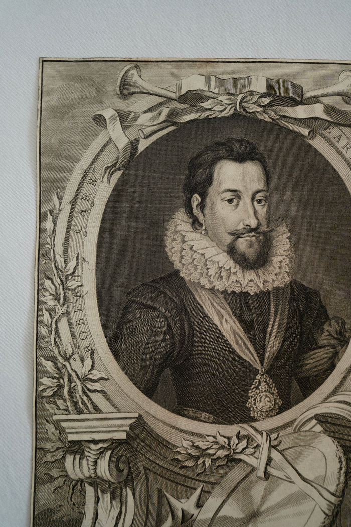 Early 19th Century Engraving "Robert Carr, Earl of Somerset" by Jacobus Houbraken