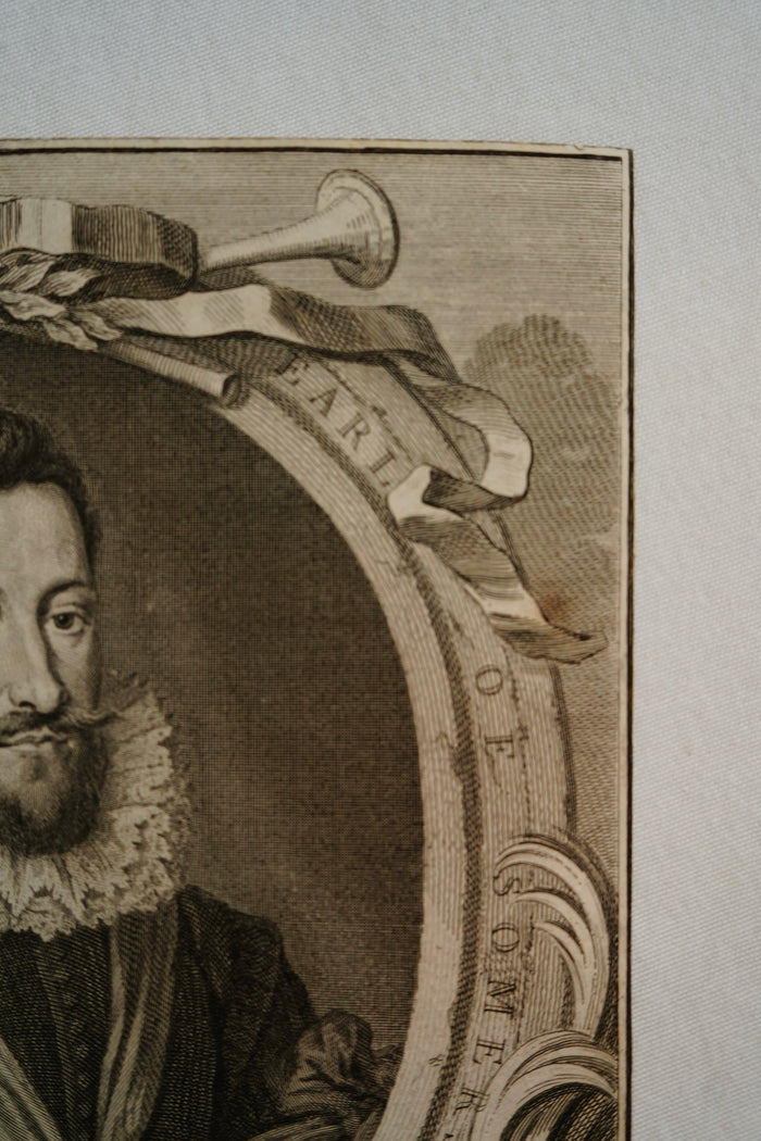 Early 19th Century Engraving "Robert Carr, Earl of Somerset" by Jacobus Houbraken
