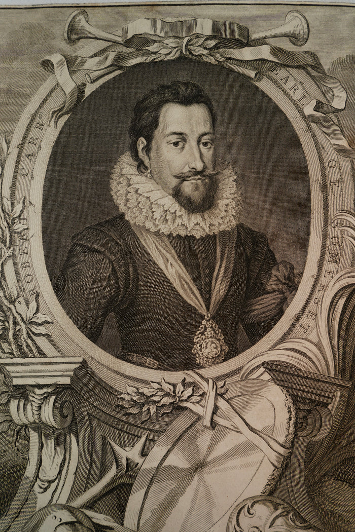 Early 19th Century Engraving "Robert Carr, Earl of Somerset" by Jacobus Houbraken
