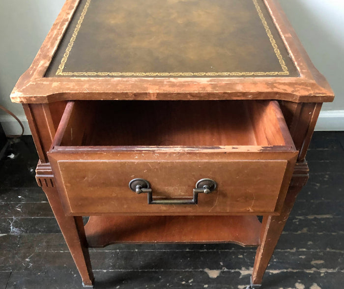 Empire Mahogany and Leather Side Table-Side Table-Antique Warehouse