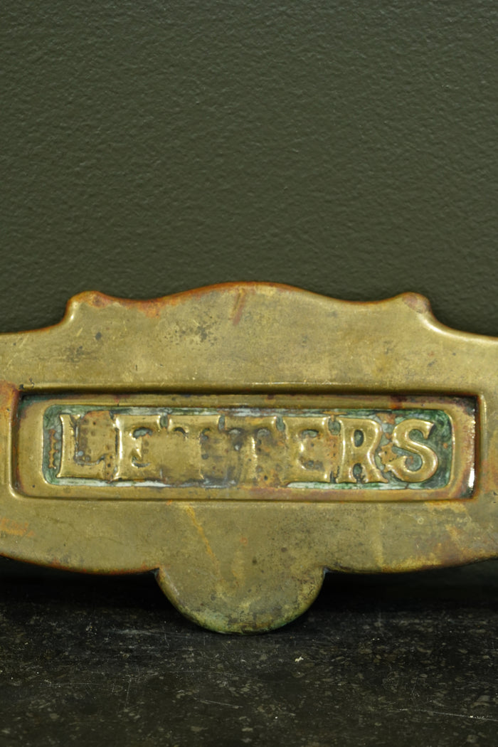 English Brass Letter Plate, Circa 1900