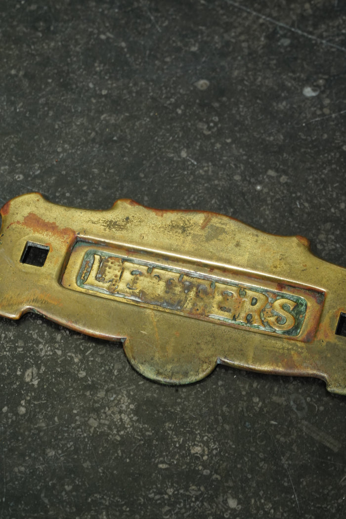 English Brass Letter Plate, Circa 1900