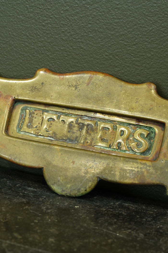 English Brass Letter Plate, Circa 1900