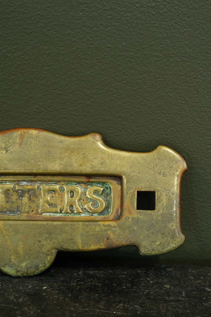 English Brass Letter Plate, Circa 1900