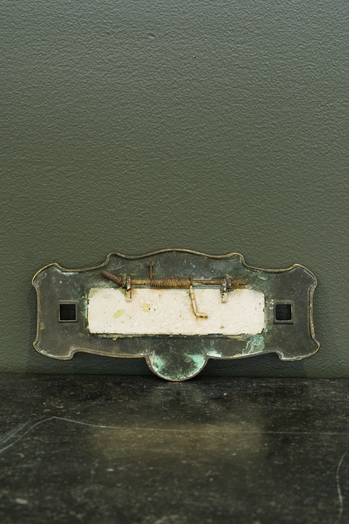 English Brass Letter Plate, Circa 1900