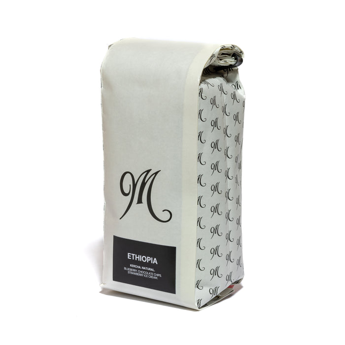 Menotti's Ethiopia Kercha natural single-origin coffee — 12oz bag, front